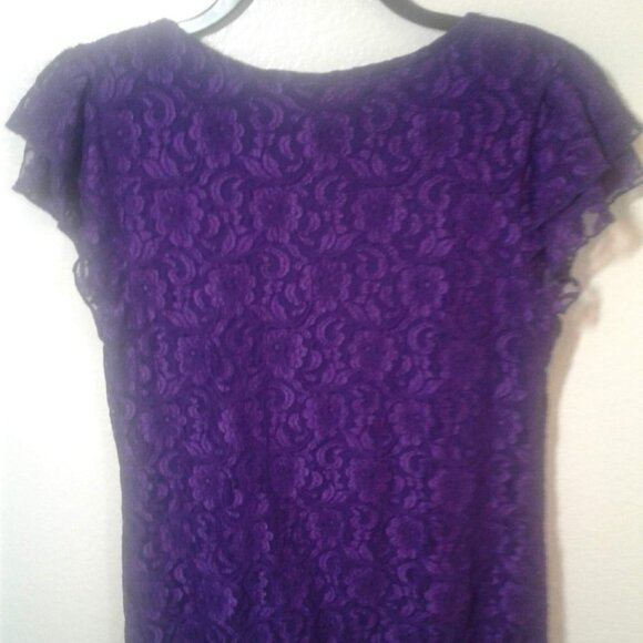 Self Esteem Woman's Purple Lace Top SZ L - Picture 4 of 10